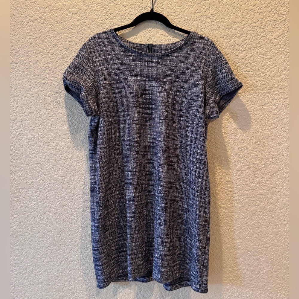 Rachel Zoe Shift Dress - tweed pattern short sleeve dress